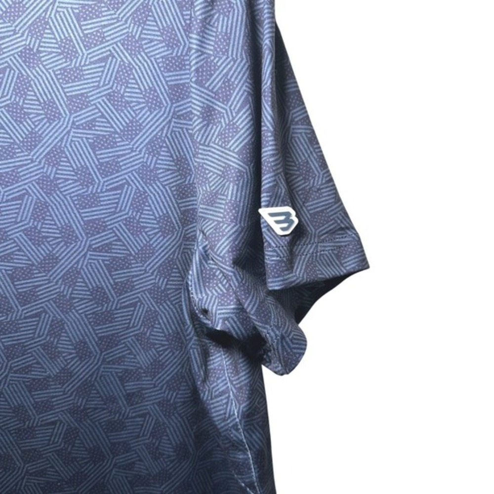 BURLEBO Mens Navy Performance Polo Size‎ S Geometric Golf Shirt - Picture 7 of 13